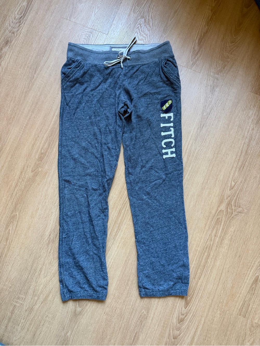 Abercrombie & Fitch Heather Gray Joggers with Logo